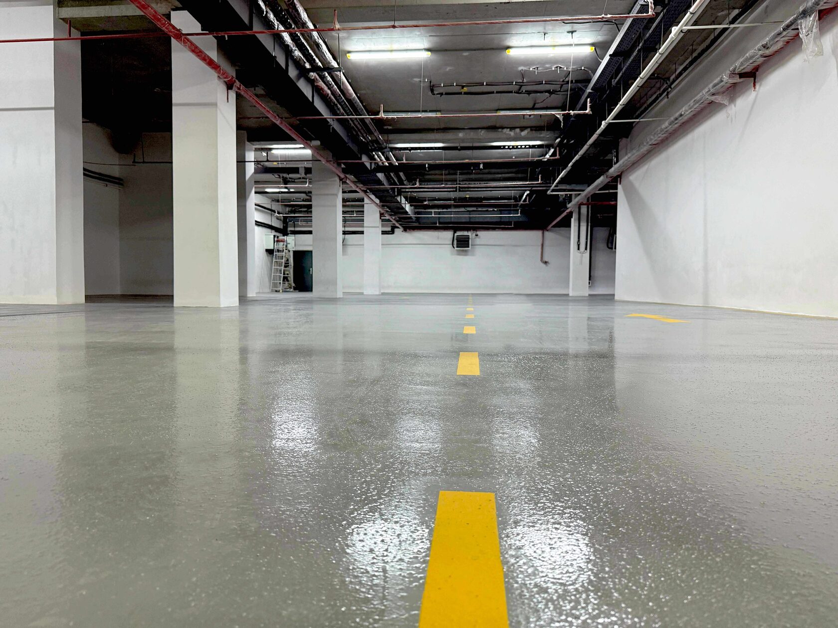 polymer coating for the underground parking