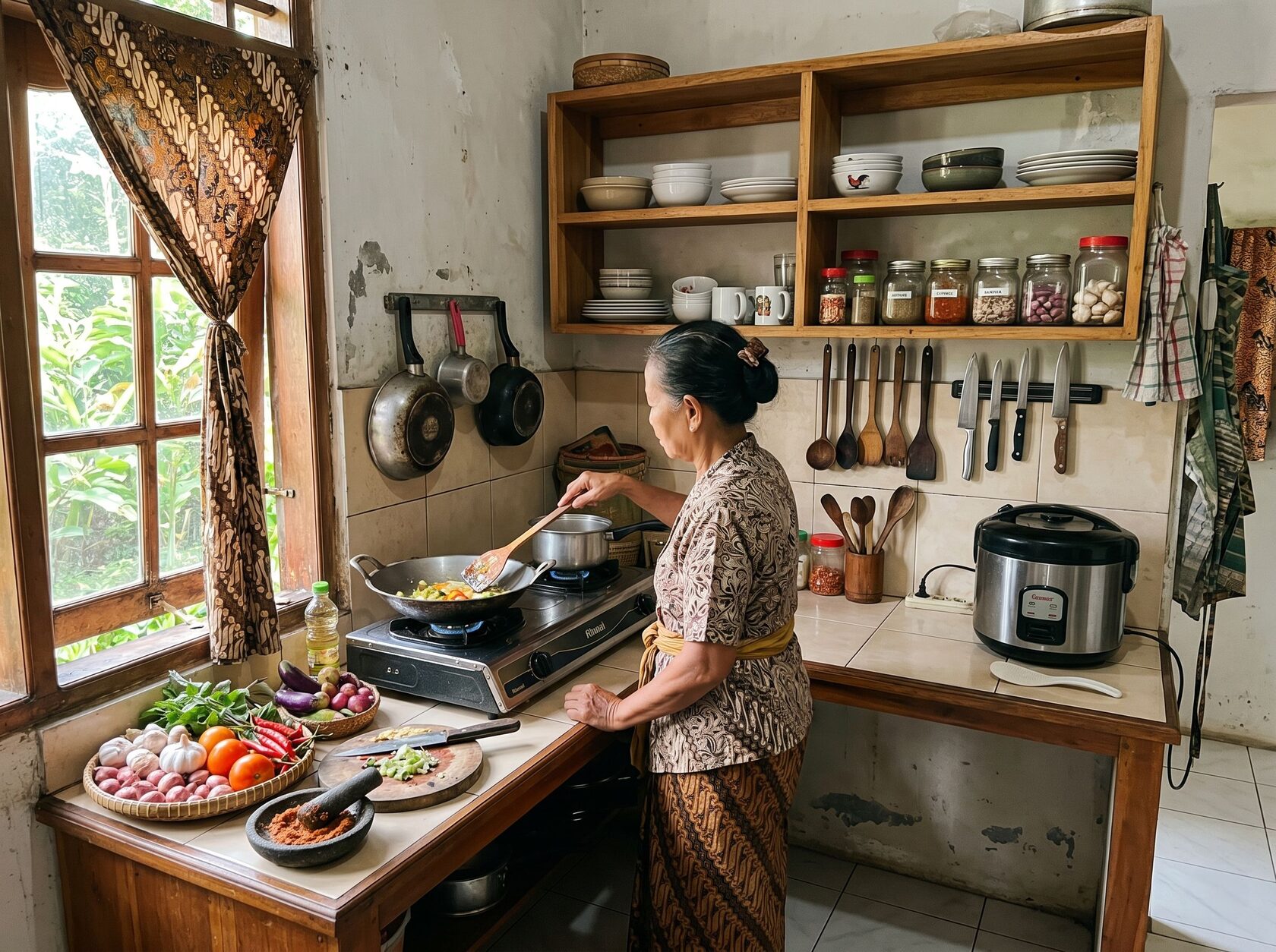 Dapur kecil rapi di rumah Indonesia untuk memasak lebih cepat dan hemat