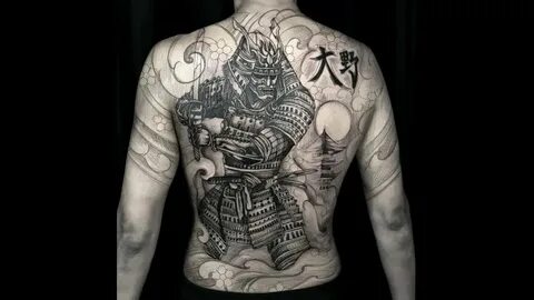 Мужские тату самурай на спине (67 фото)