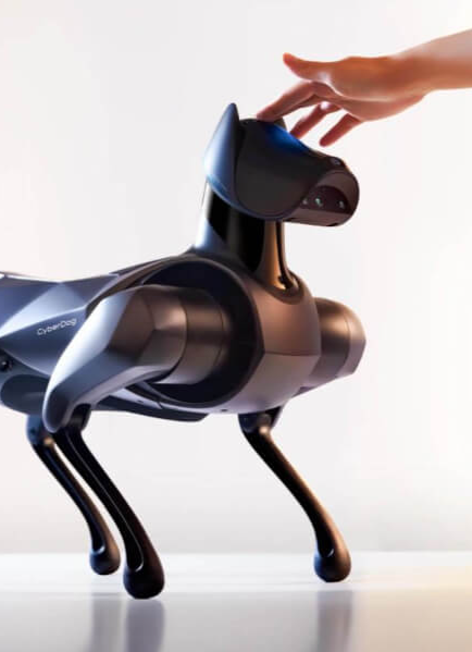 Робот-собака Xiaomi Cyberdog 2 демонстрирует трюки на выставочном стенде