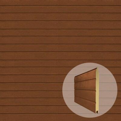 Гаражные секционные ворота цвет темный дуб