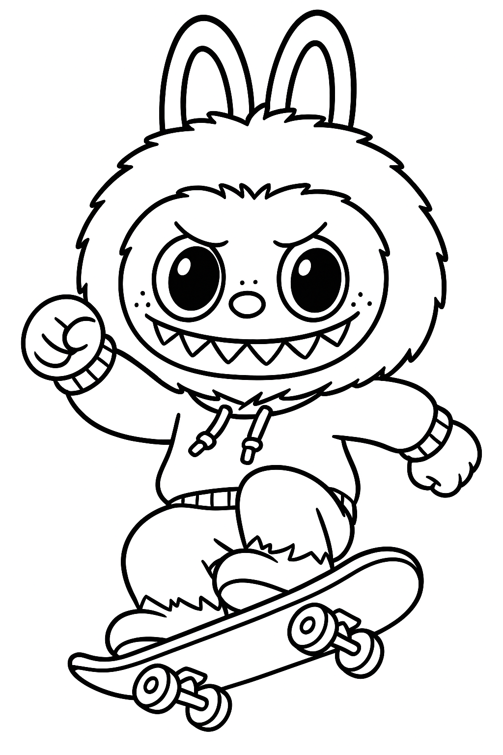 лабубу монстр раскраска для детей скачать бесплатно красивые милые раскраски Labubu 