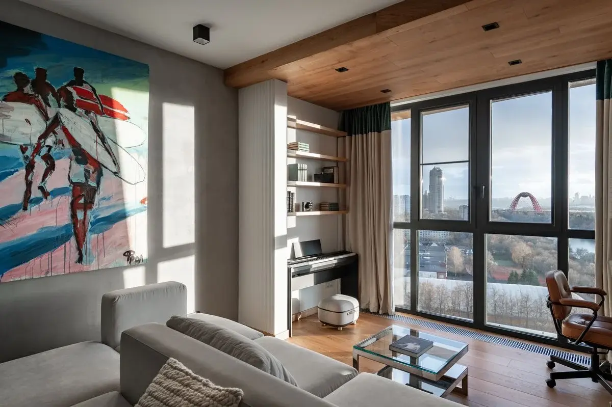 Санкт-Петербург — светлый дуб в стиле japandi, единый тон пола