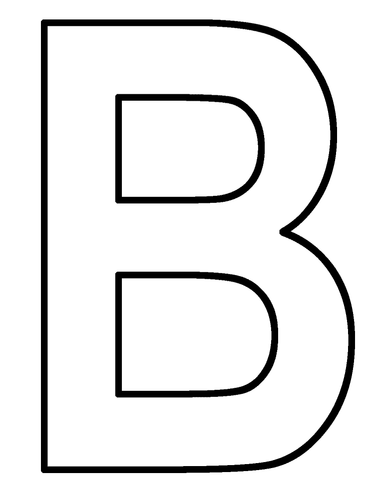 Раскраска Буква B – португальский алфавит – BALEIA