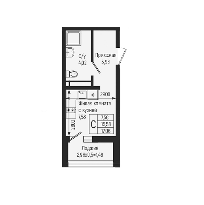 студия в Ботаника Хилс