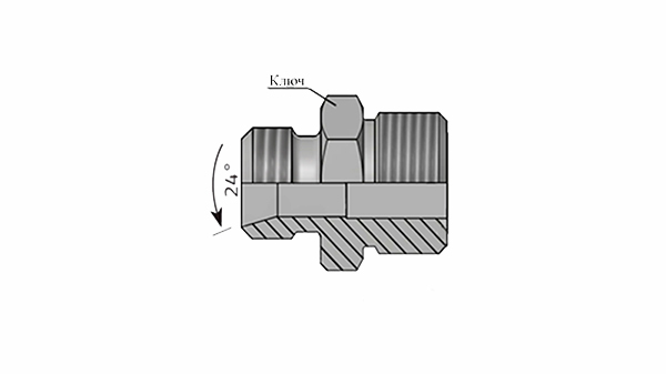 Адаптеры Ш-Ш DKO-L 24°/Метрика в корпус прямые