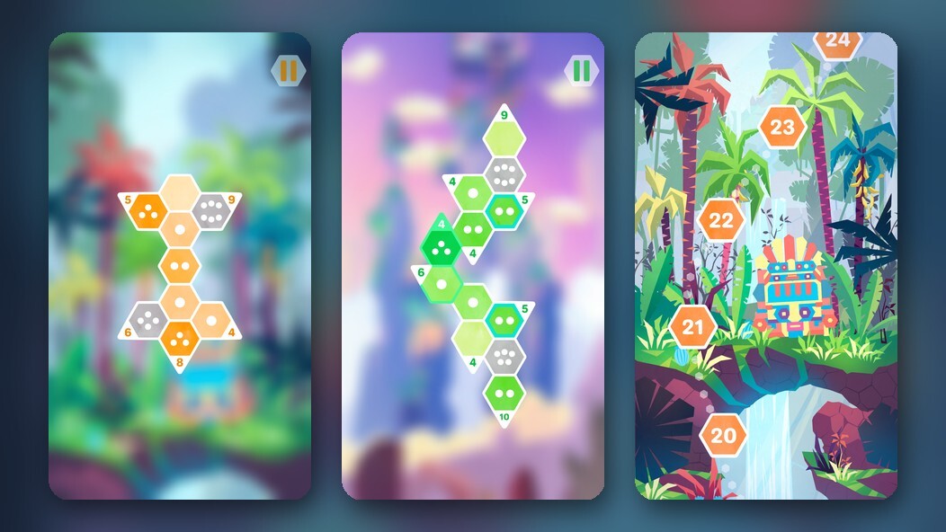 Hexologic, a hexagonal Sudoku and Kakuro puzzle for Android and iPhone