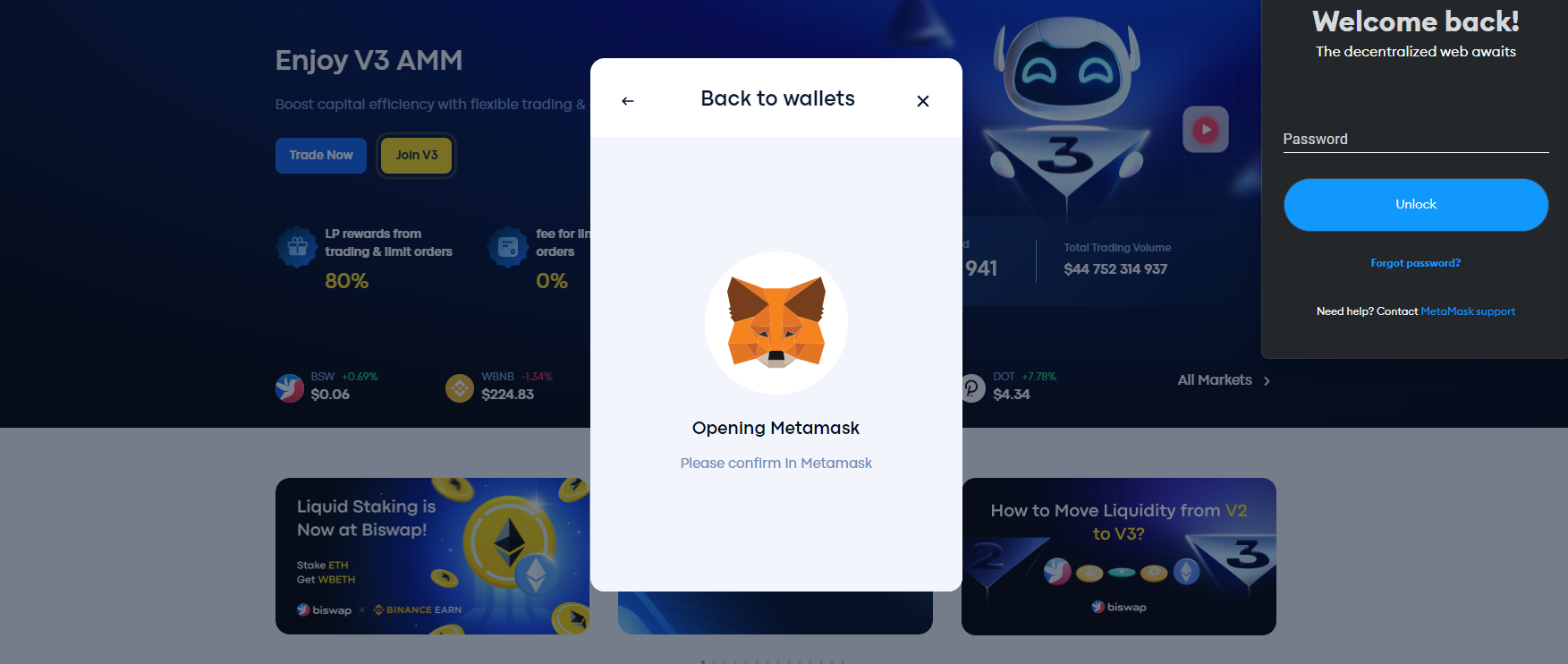 Connect Biswap to MetaMask