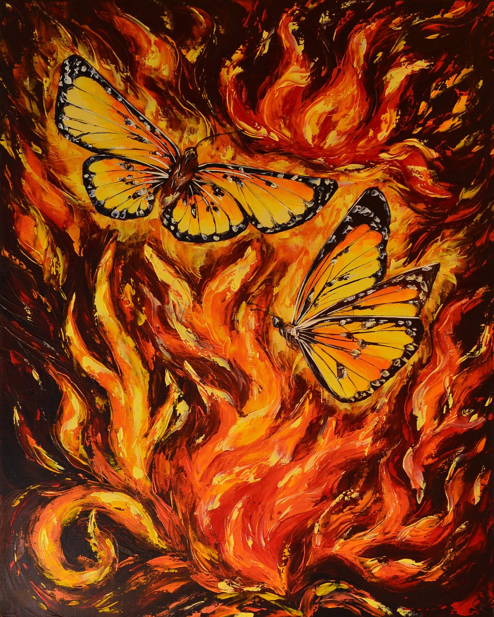 Oil painting close up texture