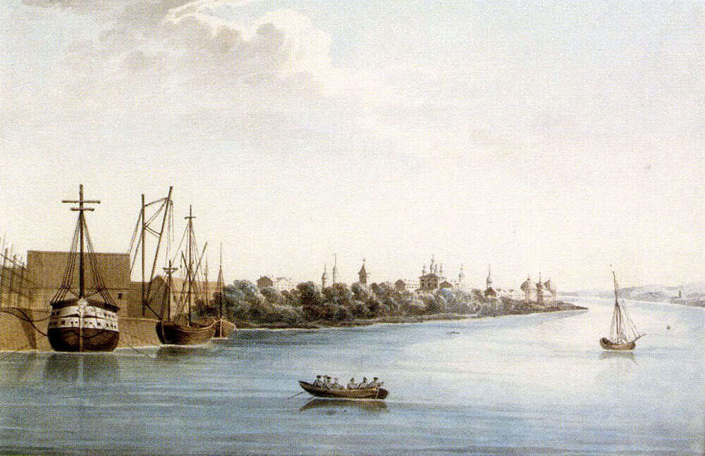 Вид города Архангельска в 1826 году. Картина русского художника В. Галямина