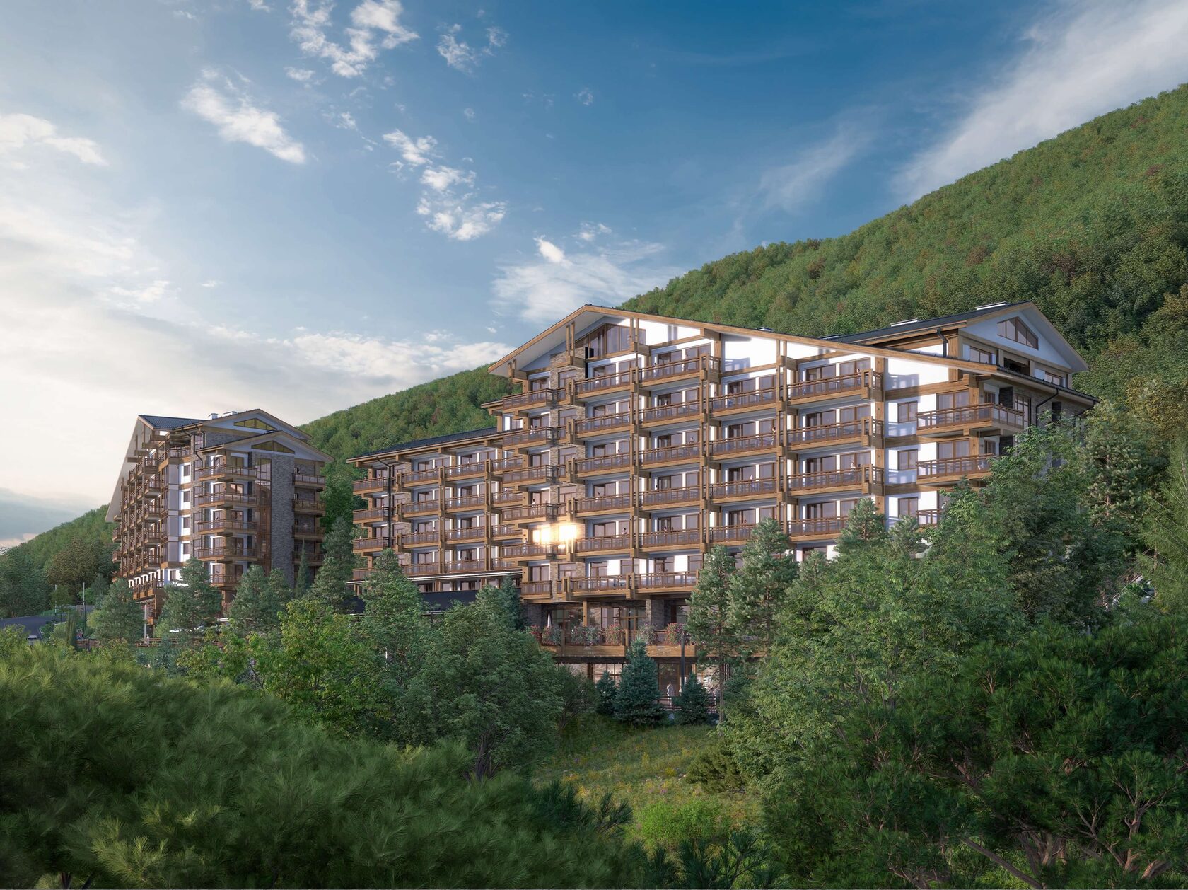 Скайвилль — панорама горных вершин Кавказа