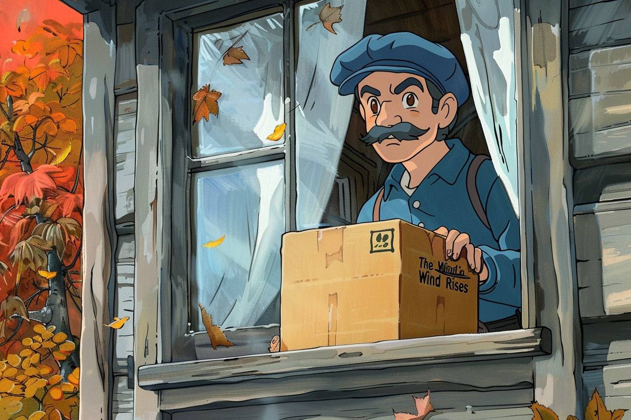 Простоквашино в стиле Ghibli - почтальон Печкин