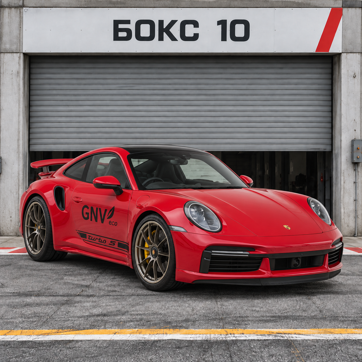 Porsche 911 992 Turbo S у пит-бокса