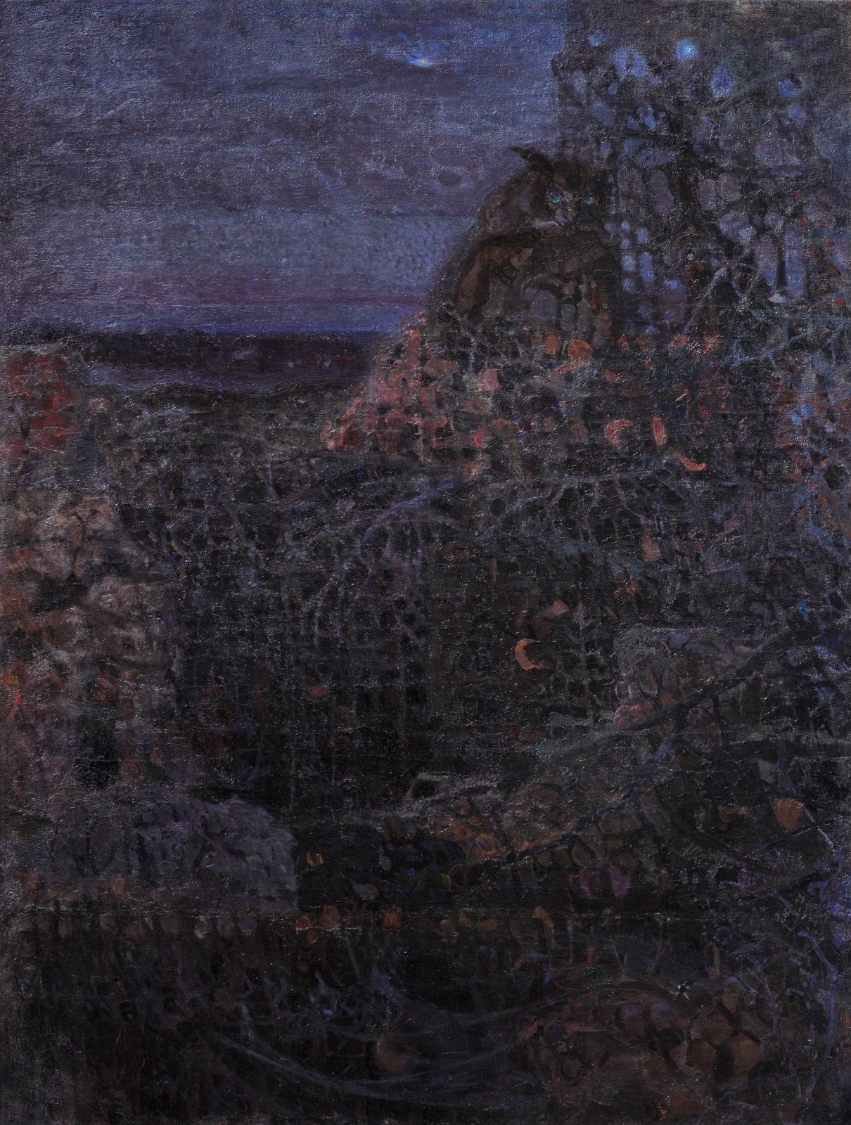 Ночной пейзаж с филином. Около 1906 