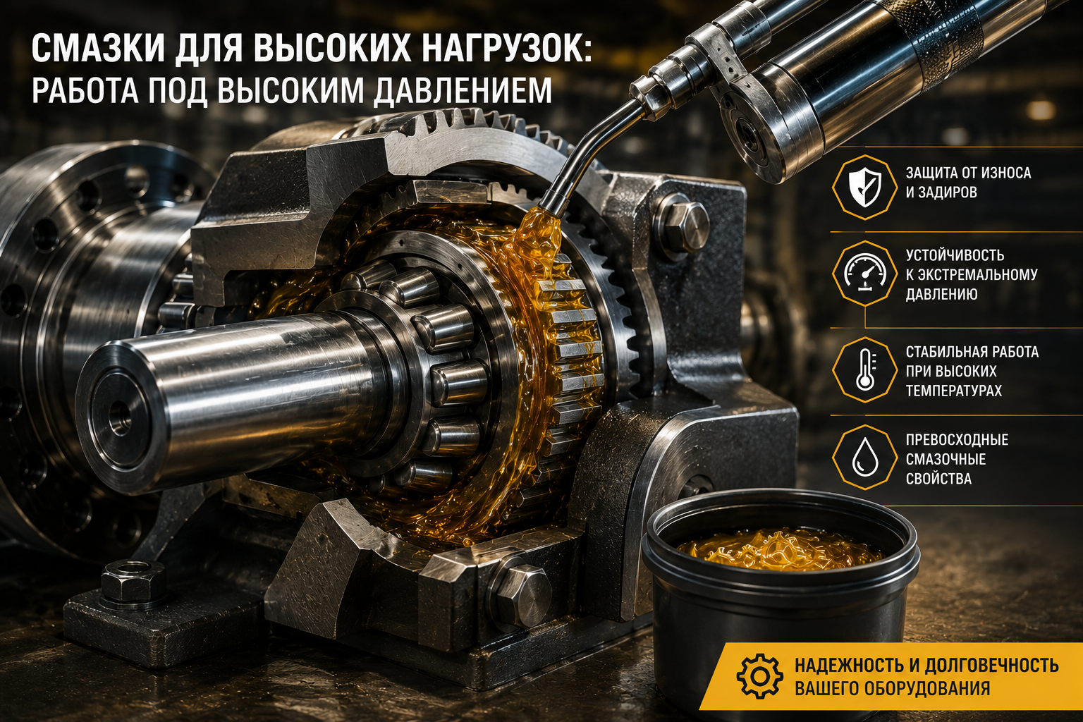 Смазки для высоких нагрузок: как подобрать состав для работы под высоким давлением