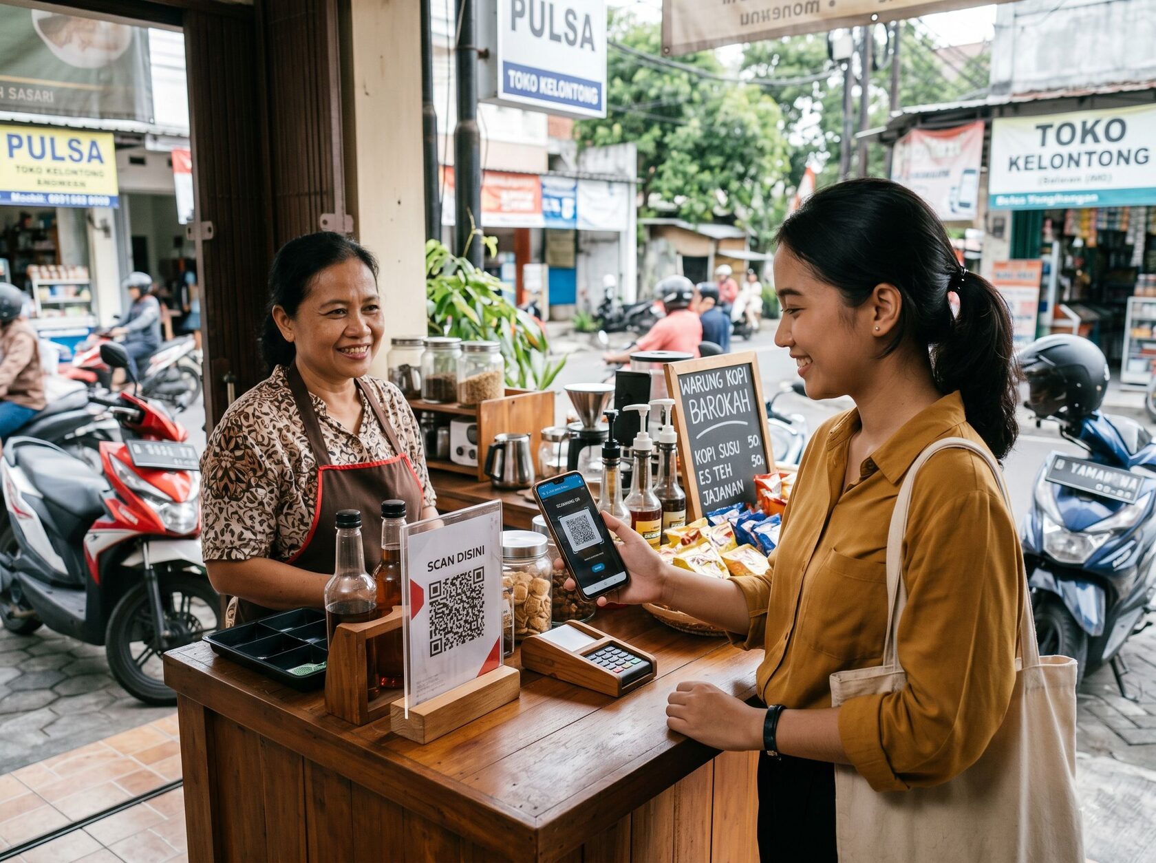 pembayaran qris di warung indonesia dan kesadaran mengatur uang