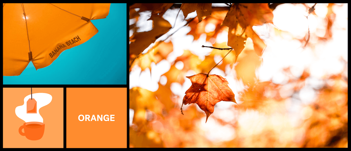 orange оранжевый клиновый лист чайный пакетик