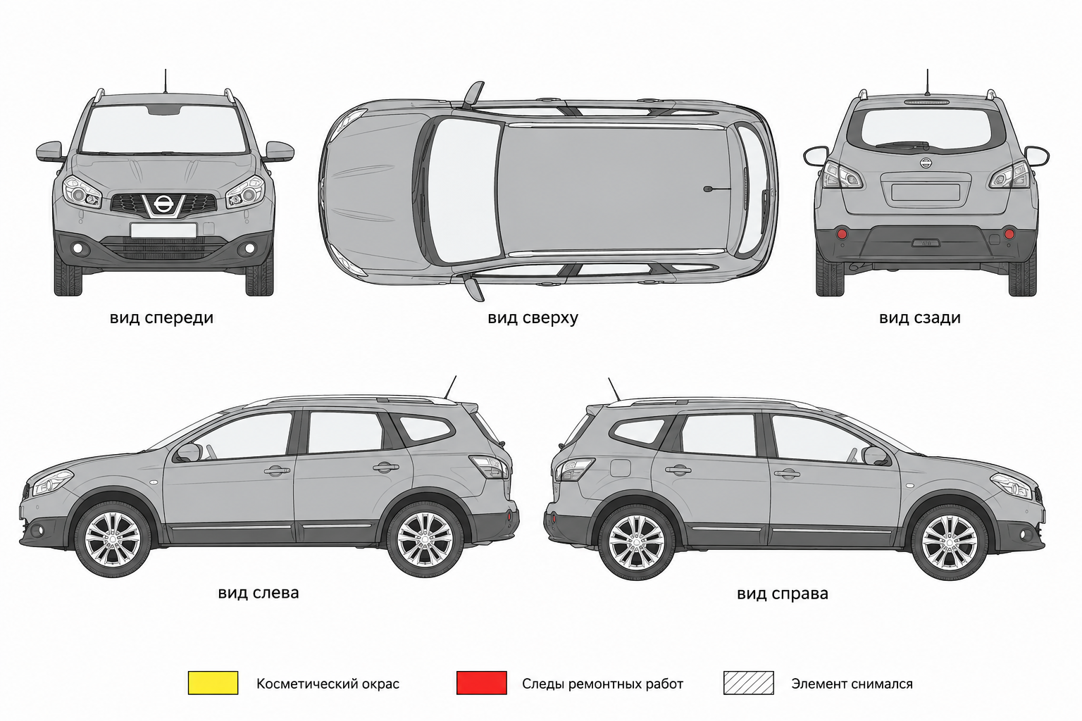 Карта ЛКП Nissan Qashqai+2