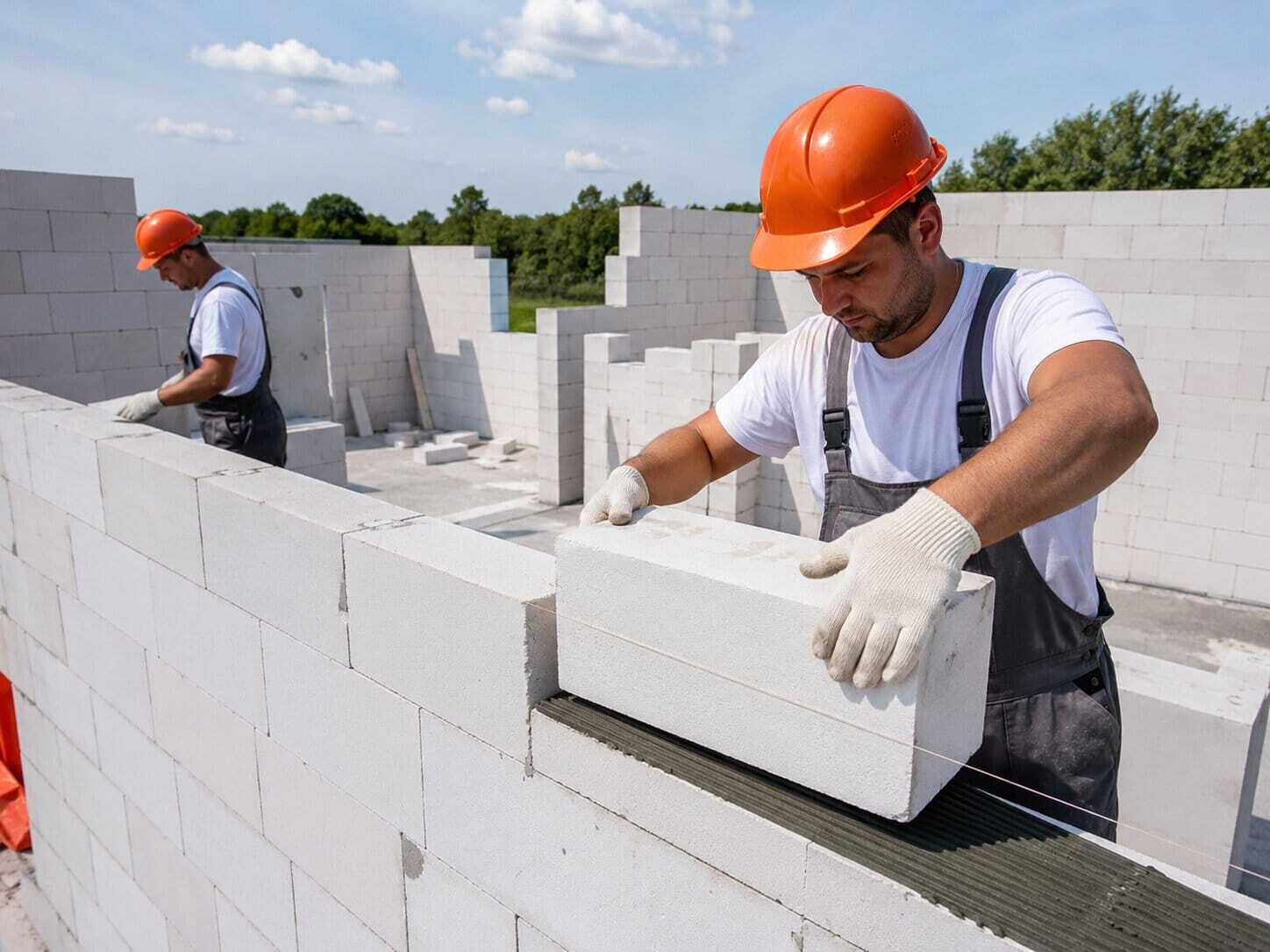 кладка газобетонных блоков при строительстве дома