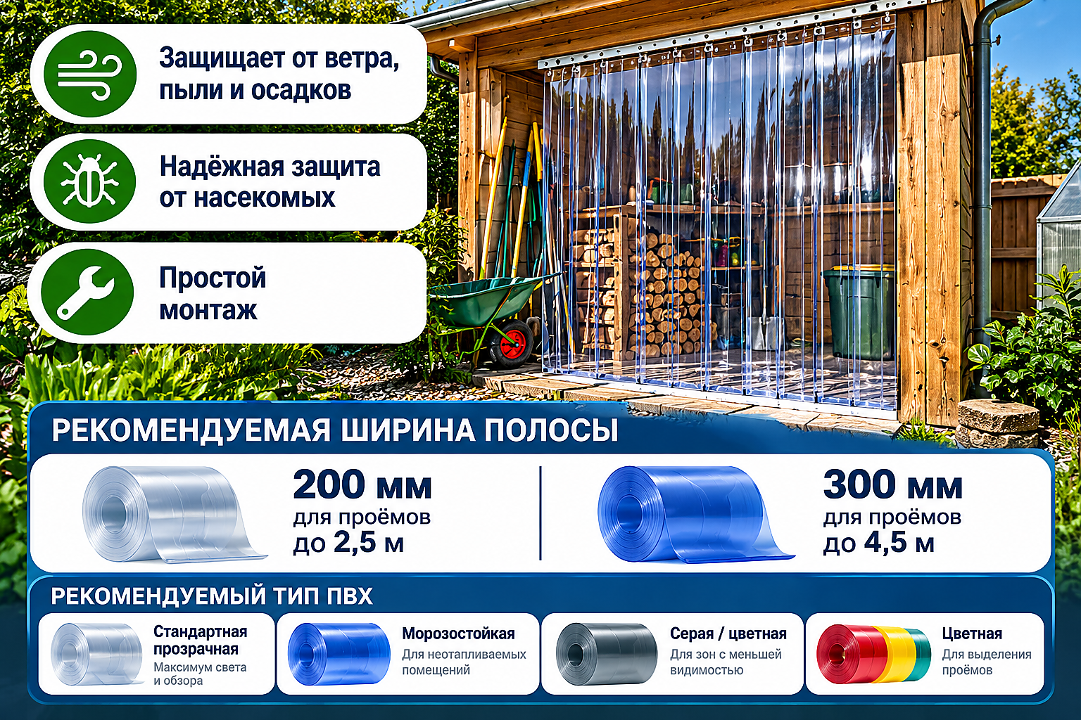 ПВХ-завесы для небольших дверей