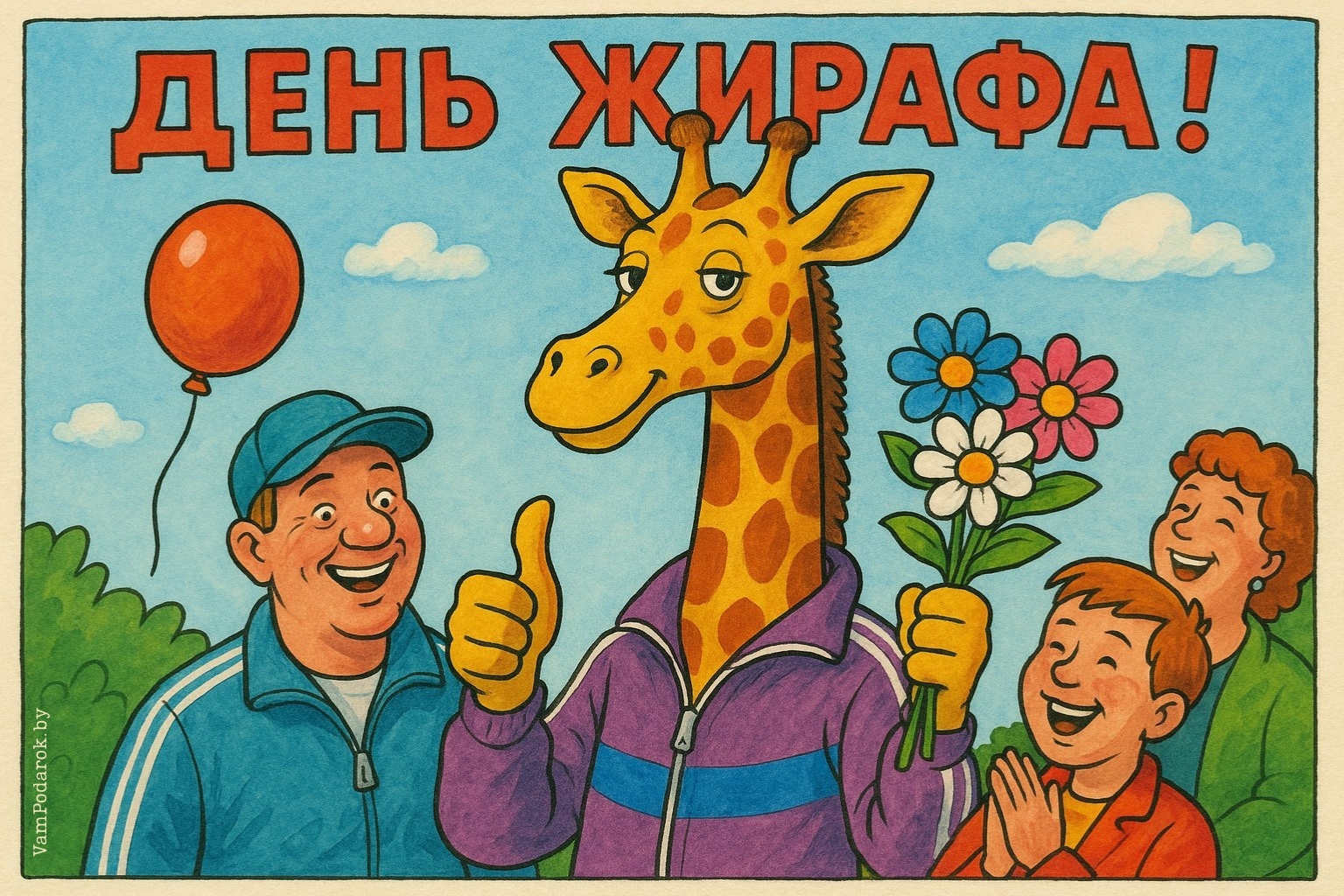 Всемирный день жирафа – открытка