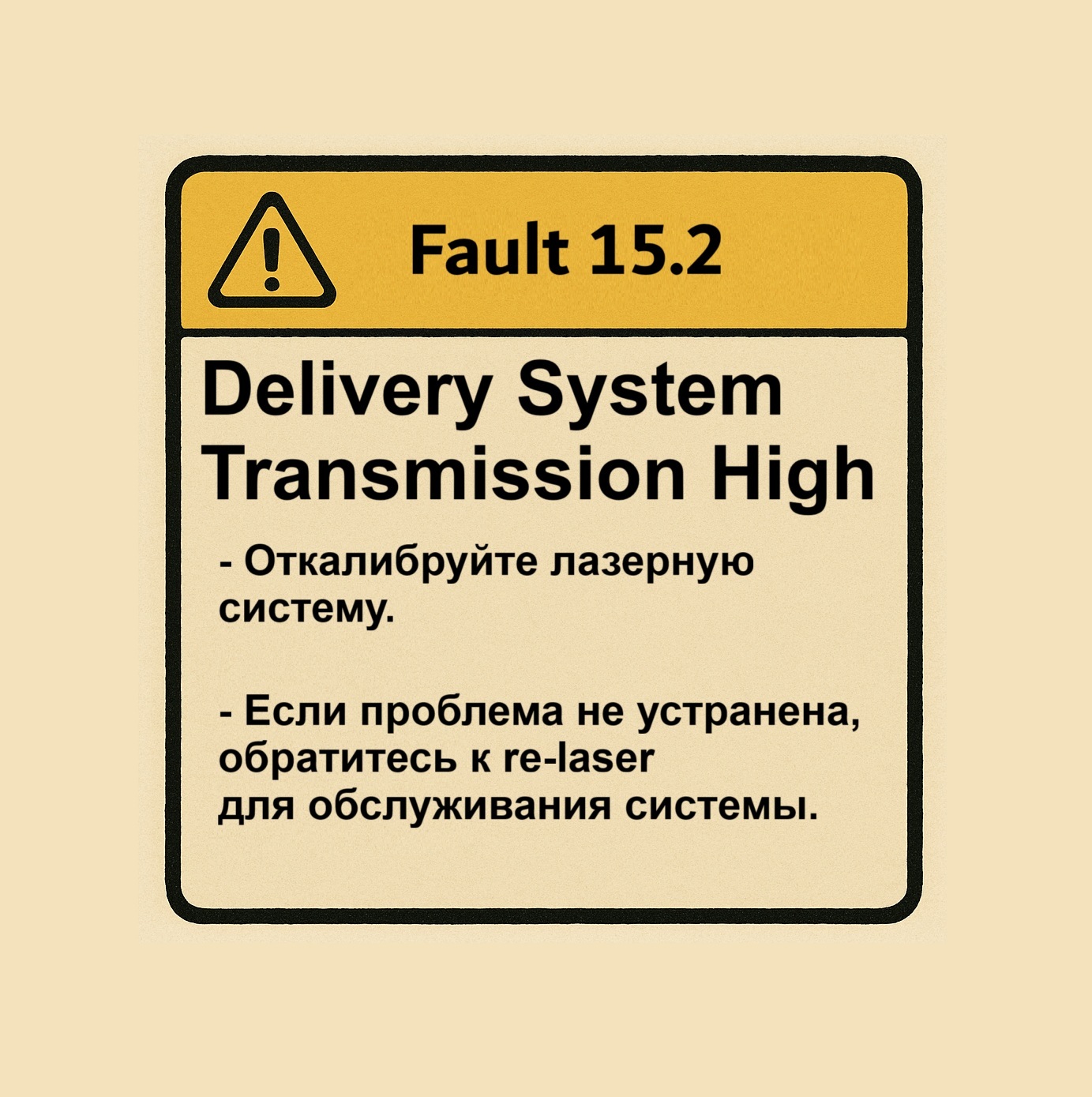 Ошибка Fault 15.2 на Candela