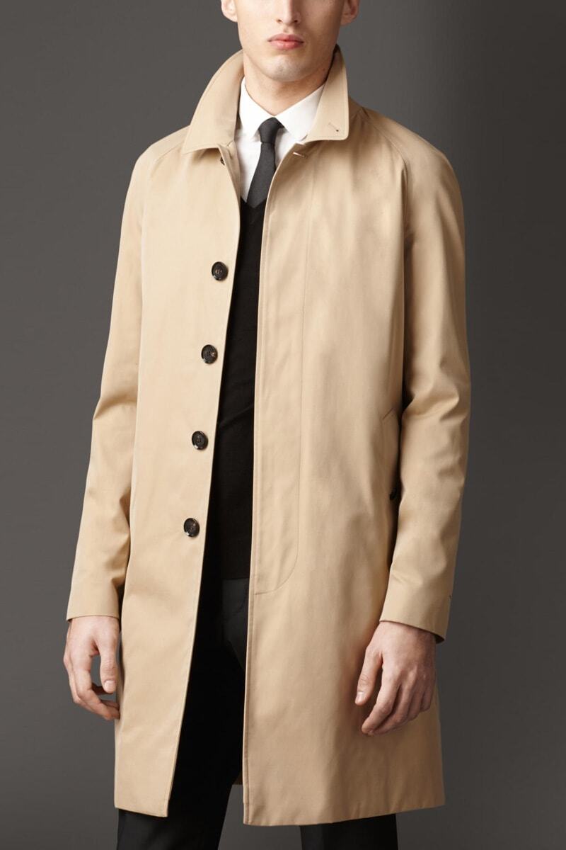 Бежевое мужское полупальто-реглан Burberry