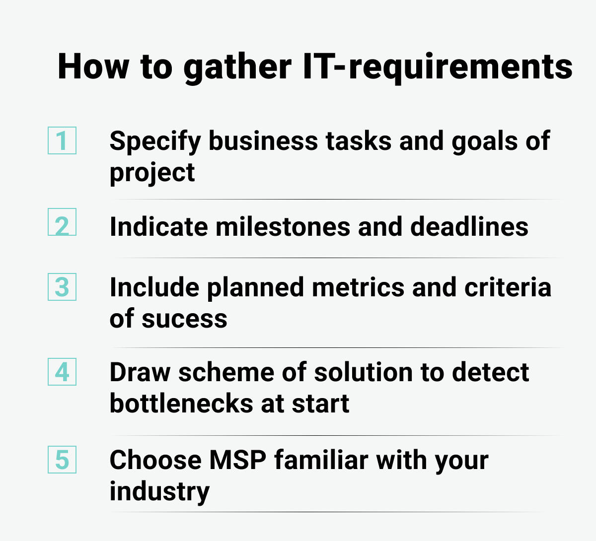 Chechlist How to gather IT-requirement 
