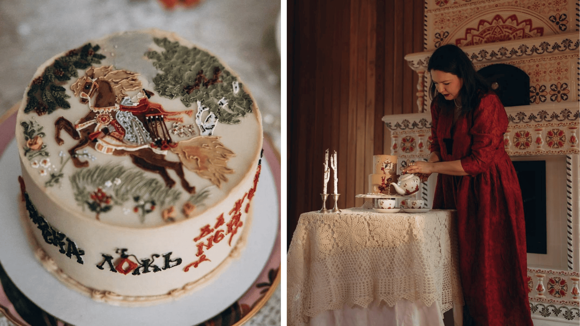 сказочный торт, October.Bento  , торт в русском стиле, детский торт, детский сказочный торт, русская сказка,