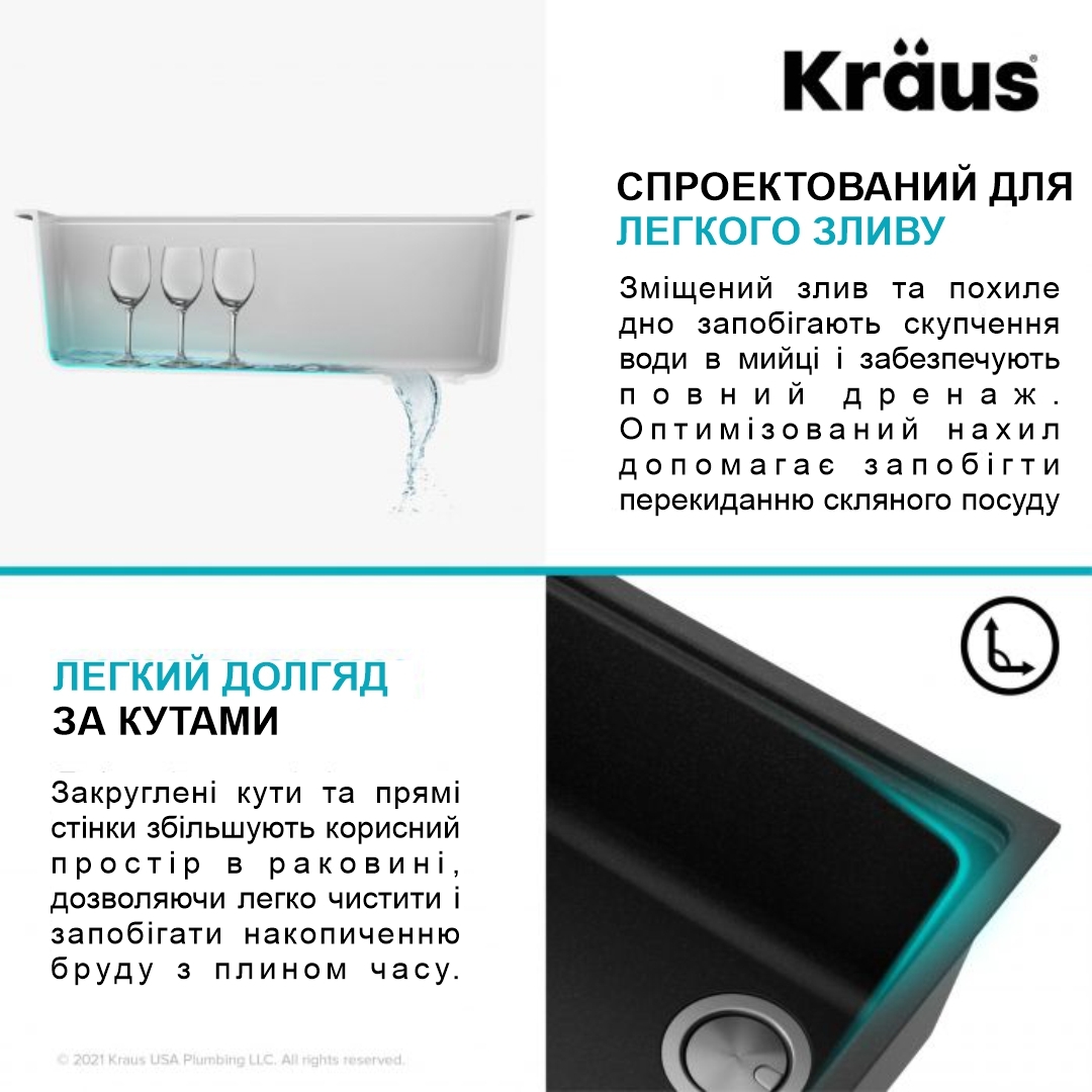 Кухонна мийка Kraus KGUW2-33MBL - изображение 6