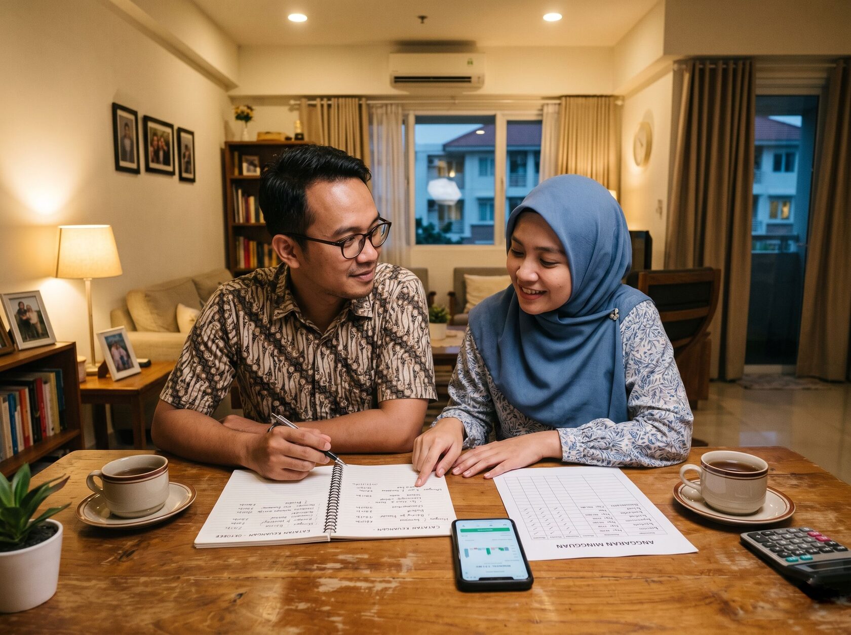 pasangan Indonesia melakukan review keuangan mingguan