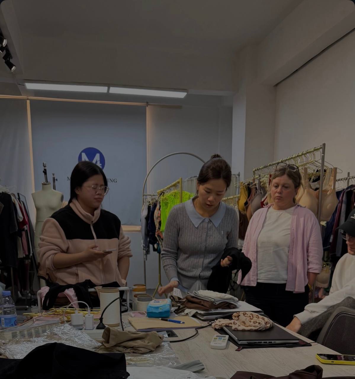 Business tour in China, participants at production