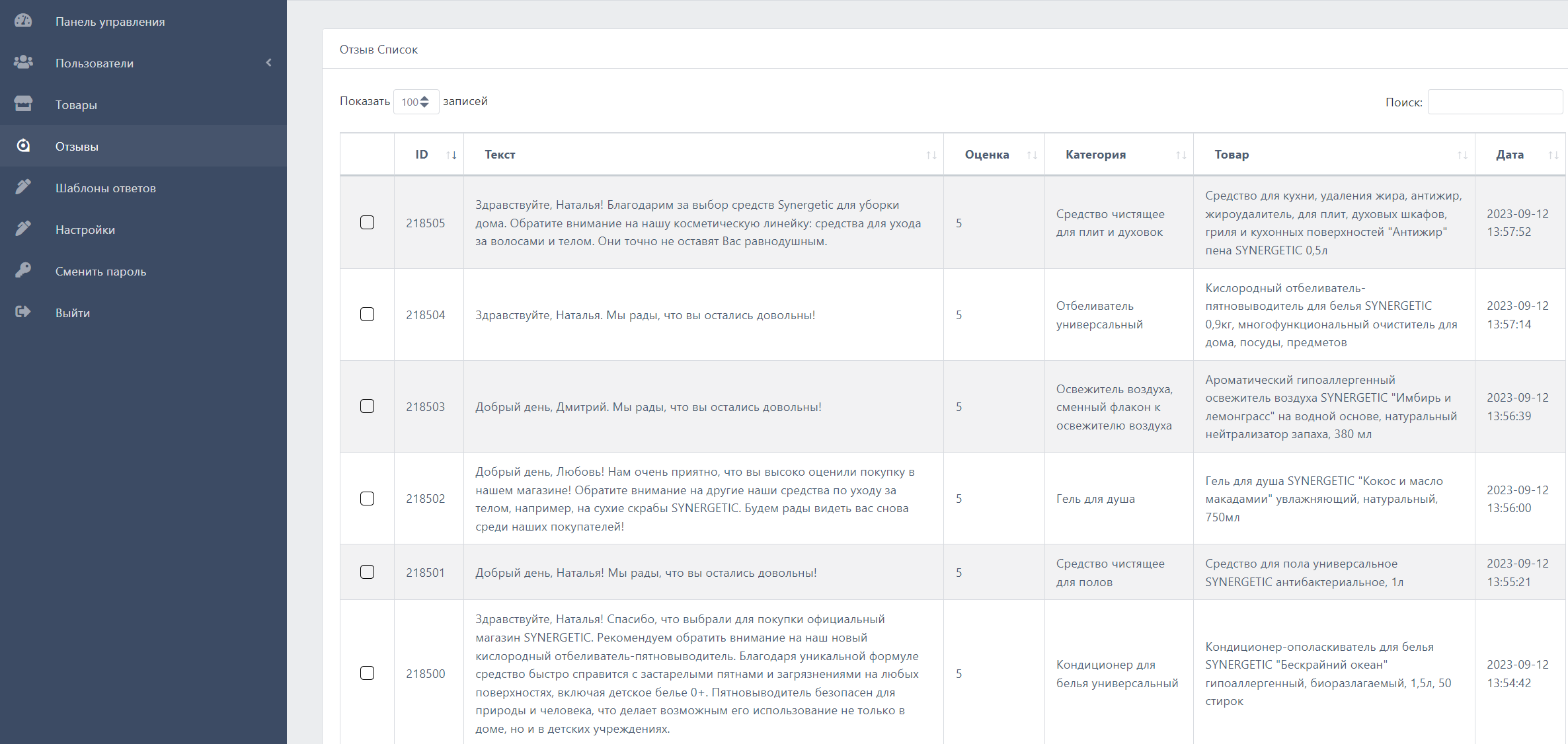 Dataacquisition•Автоматизация ответов на пустые отзывы для компании  Synergetic