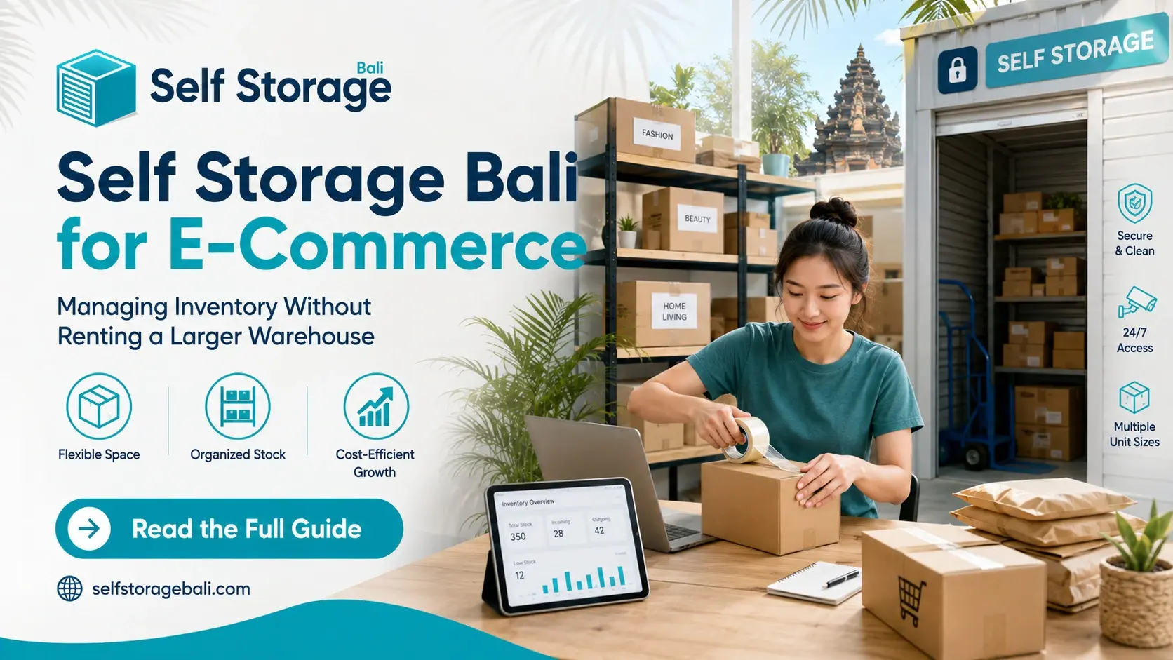 Self Storage Bali for e-commerce inventory management without renting a larger warehouse
