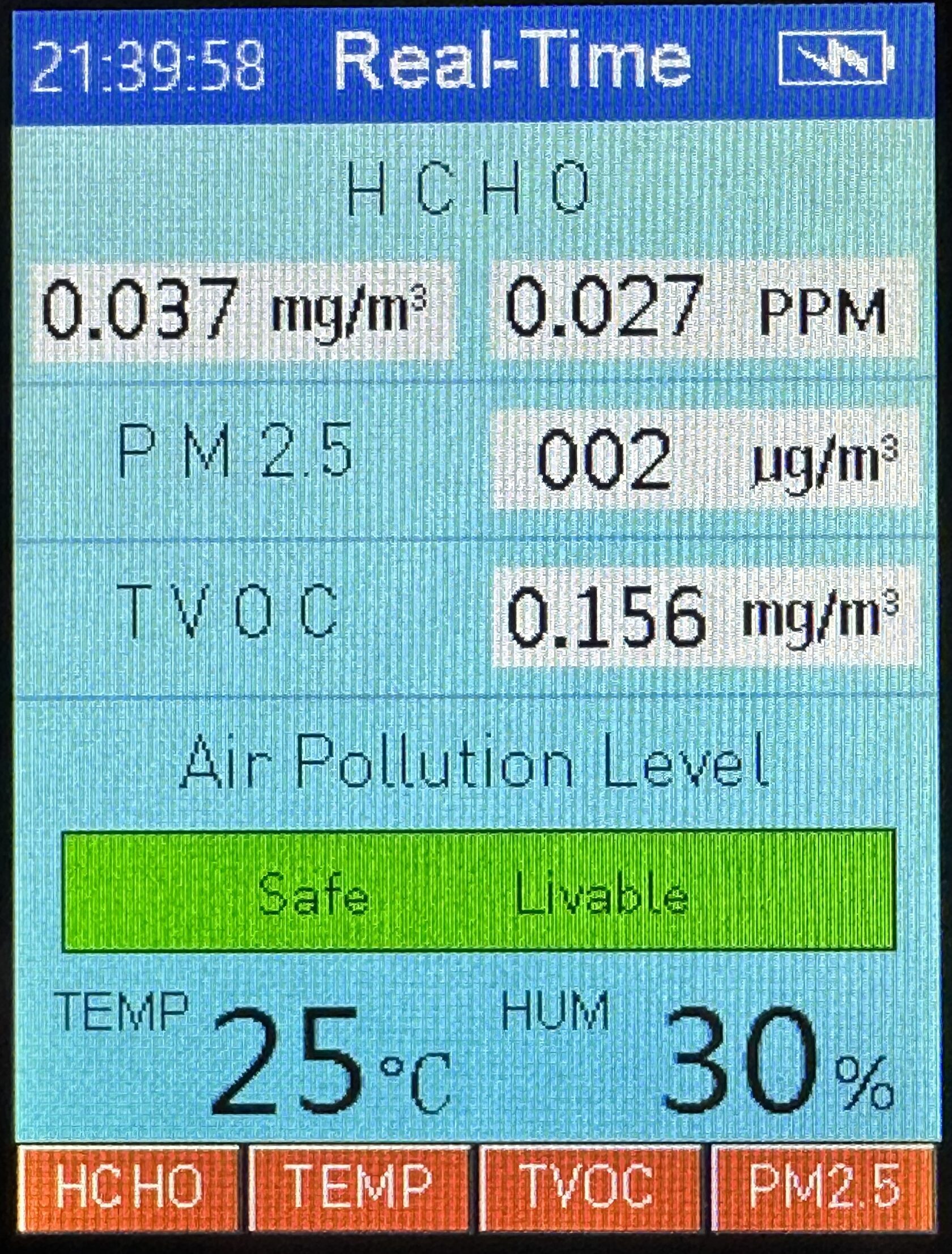 Монитор качества воздуха 8 в 1 Экран реального времени.