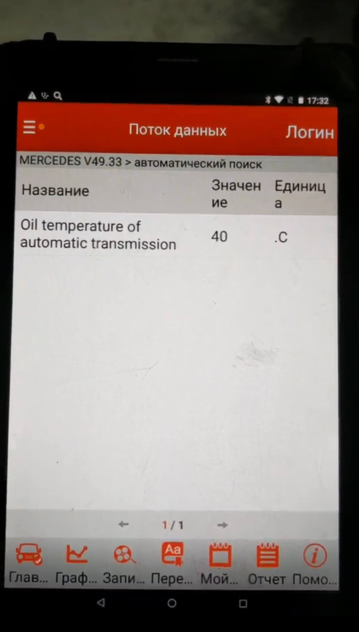 Контроль температуры АКПП Mercedes