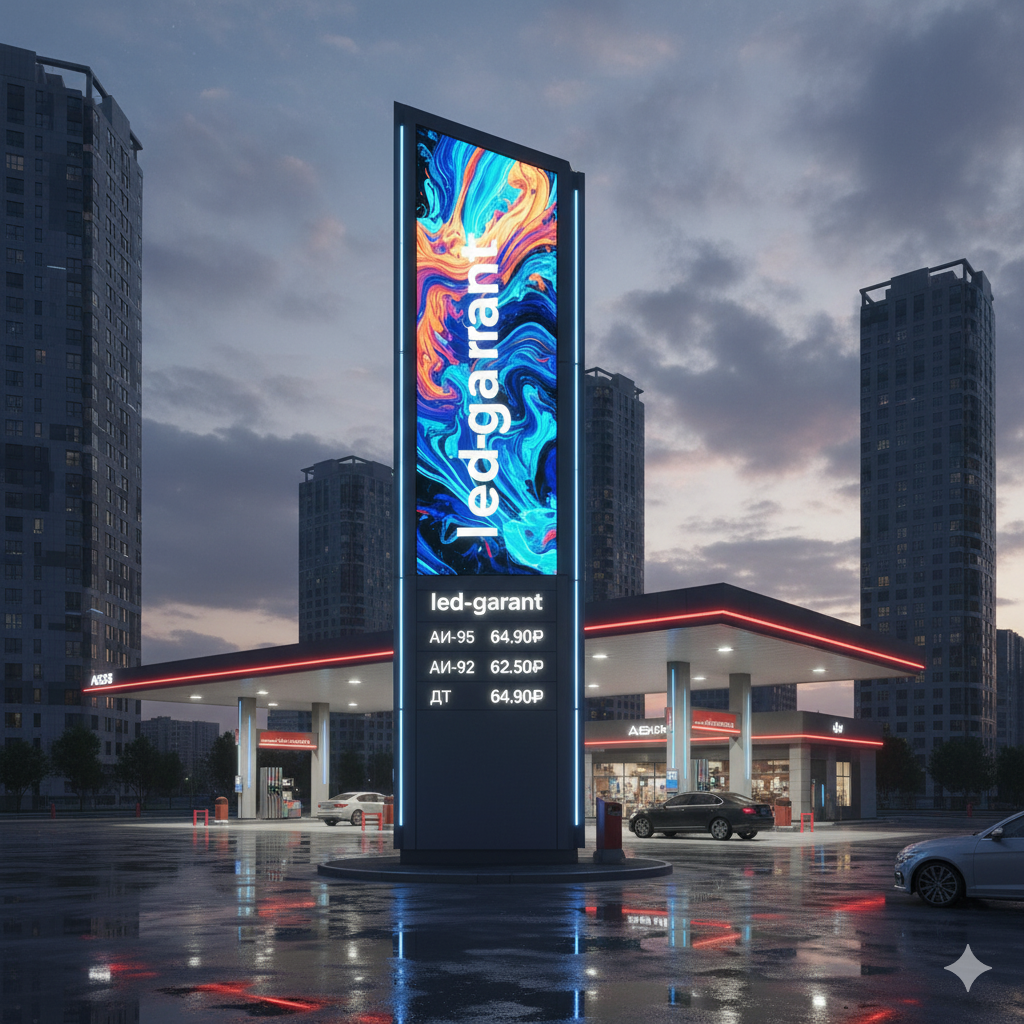 Светодиодные стелы и экраны АЗС