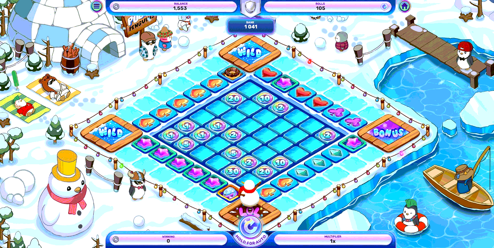 Screenshot of gameplay showing dice roll and rewards