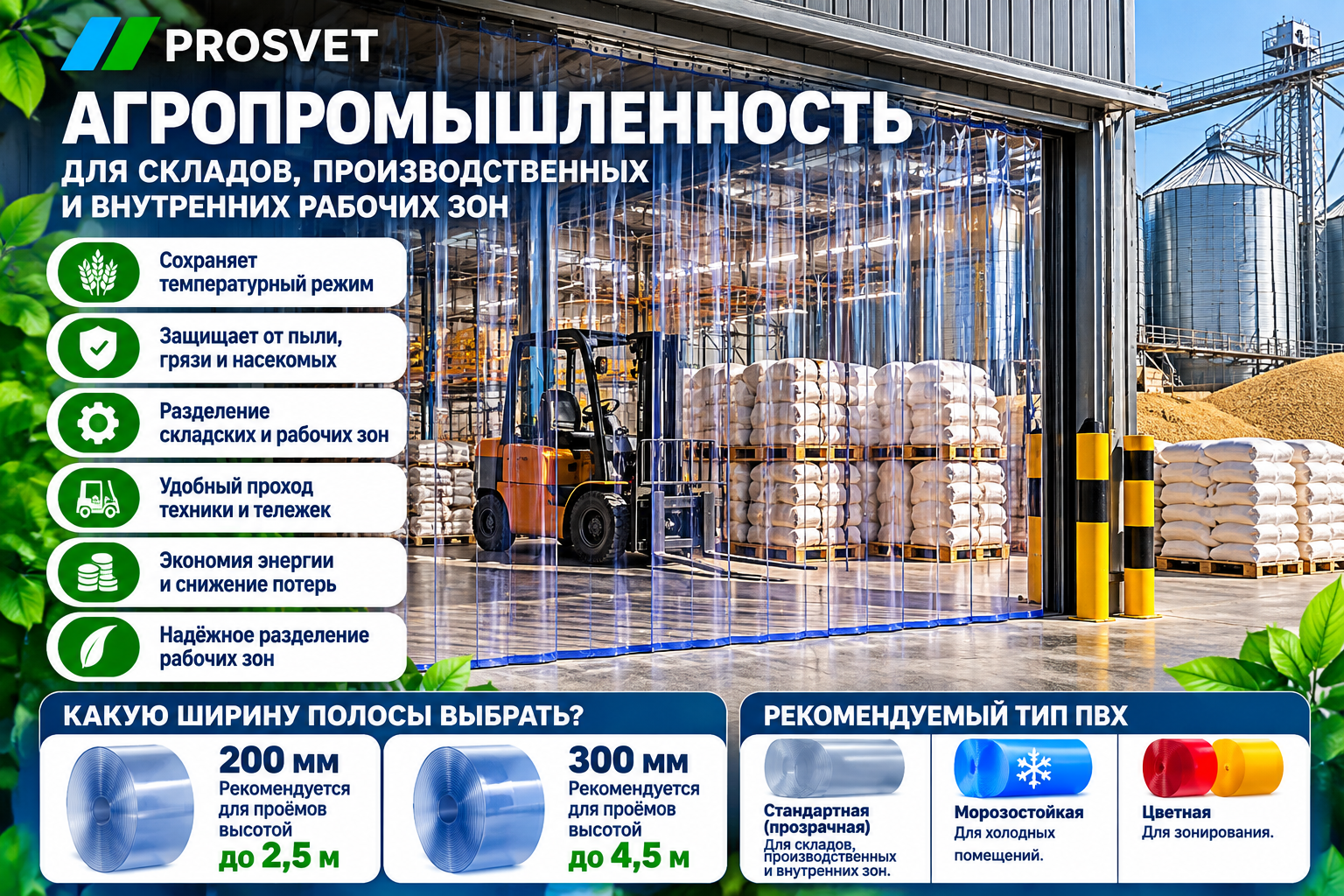 ПВХ-завесы для агропромышленности