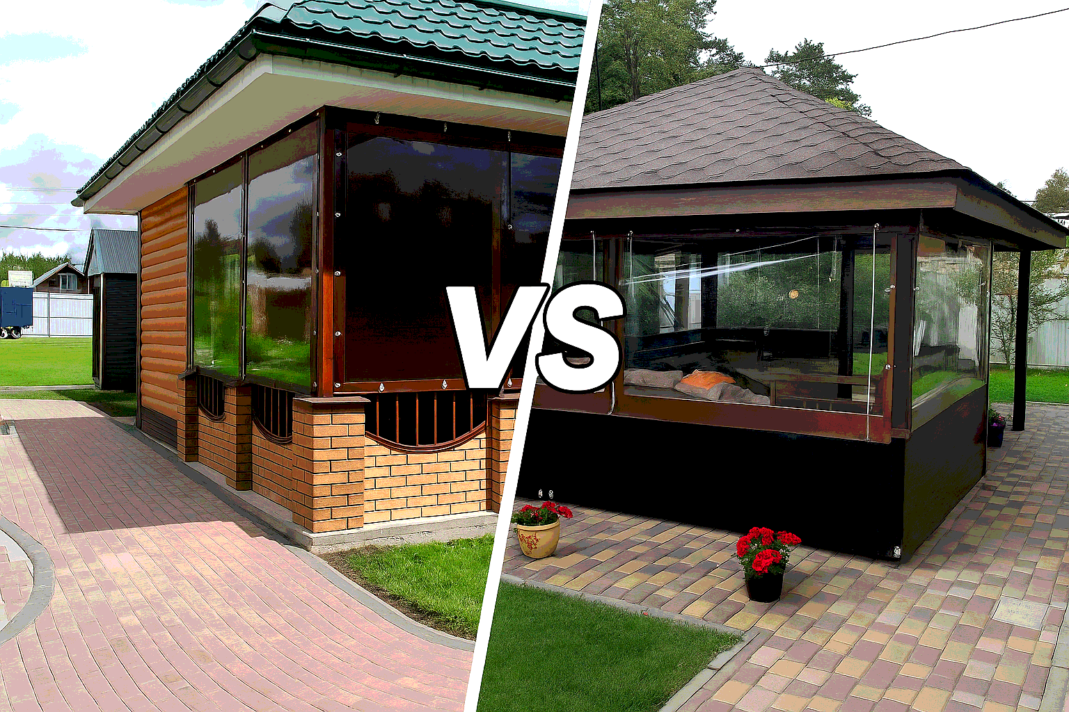 Прозрачные или тонированные мягкие окна — что выбрать для беседки и веранды