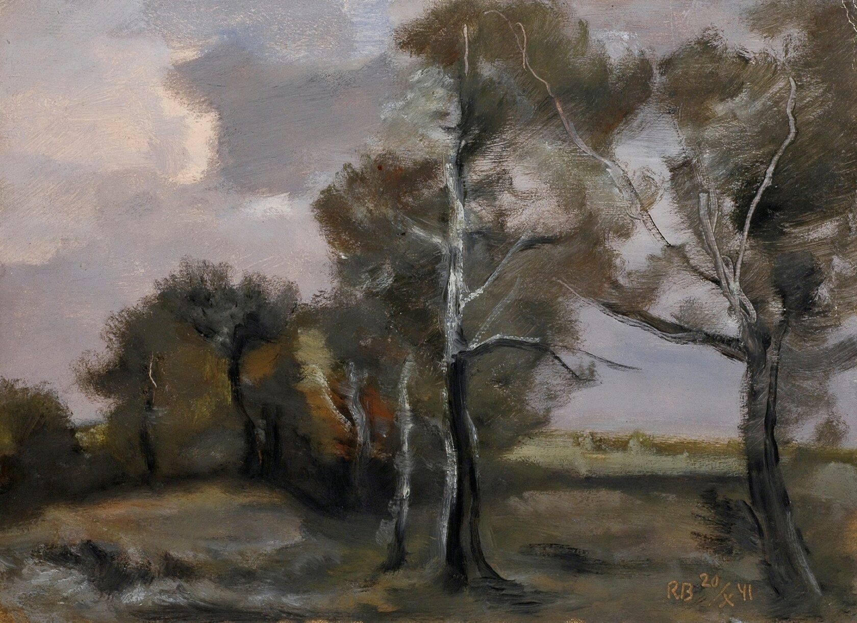 Пейзаж с деревьями. 1941