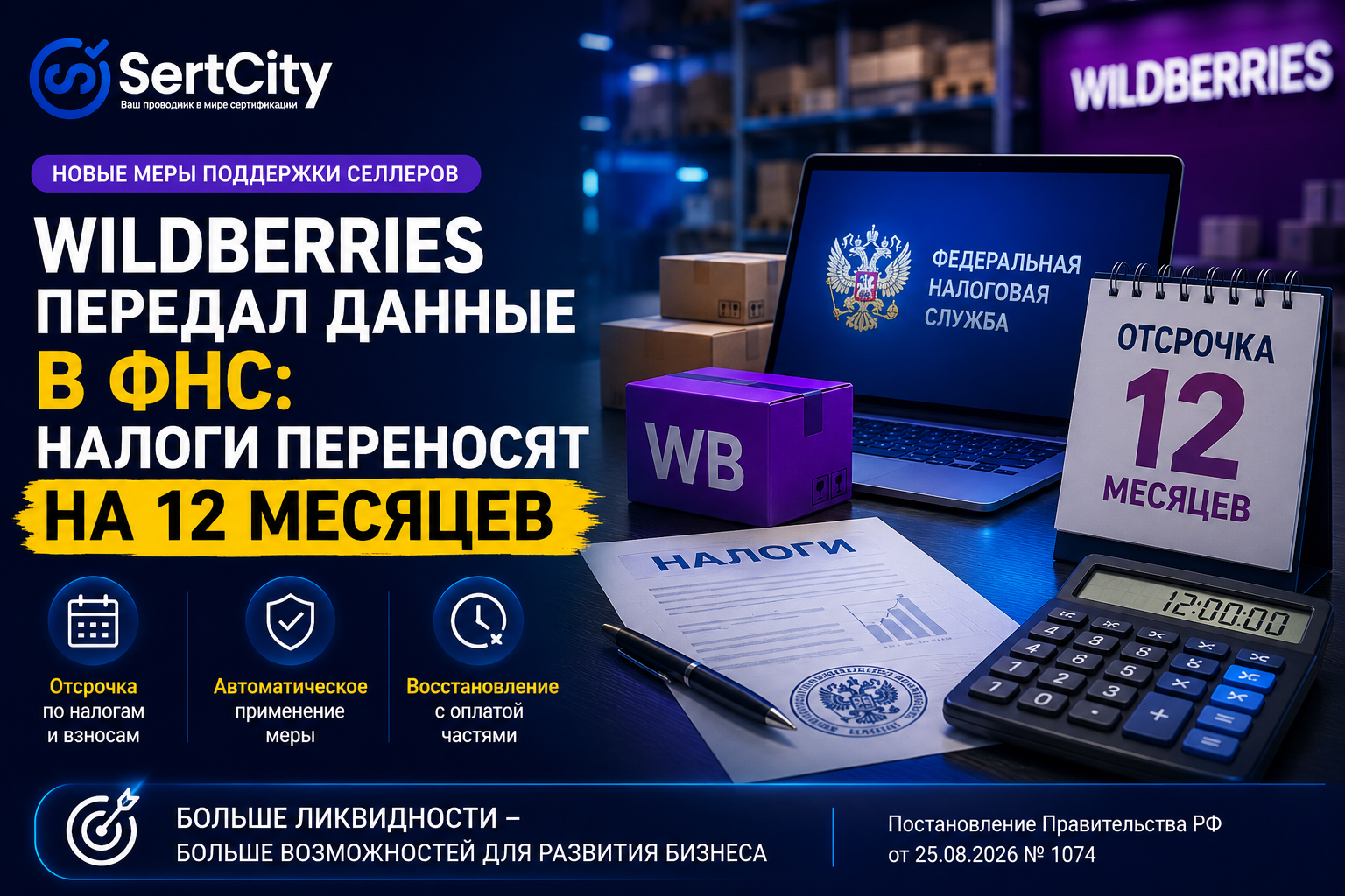 вая отсрочка Wildberries для пострадавших селлеров в 2026 году — перенос налогов на 12 месяцев