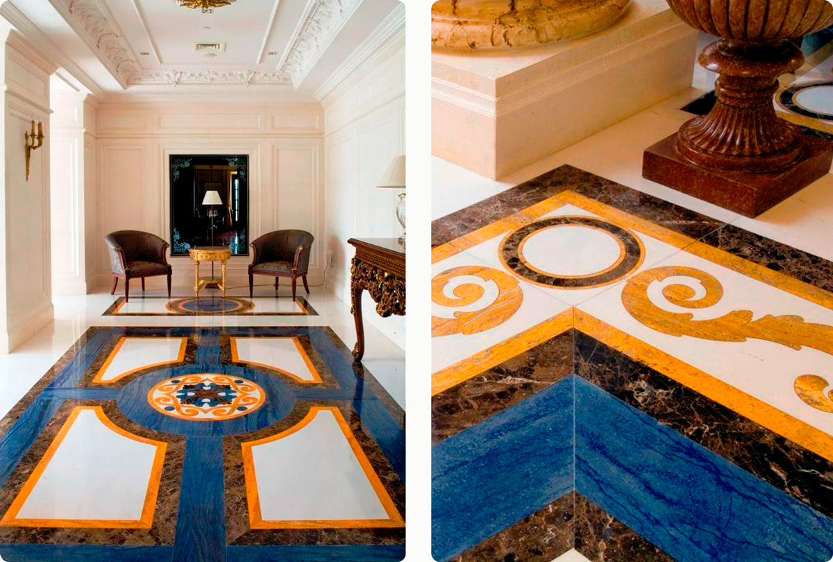 Облицовка пола натуральным камнем