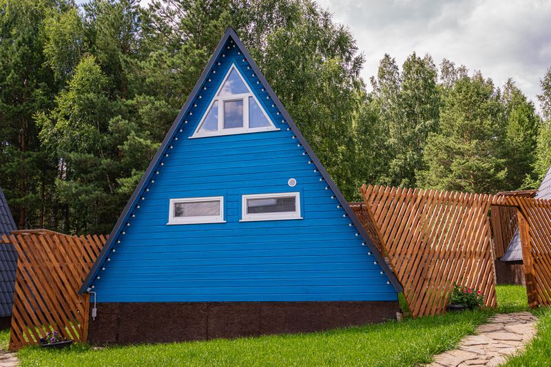 A-Frame Blue с панорамными окнами