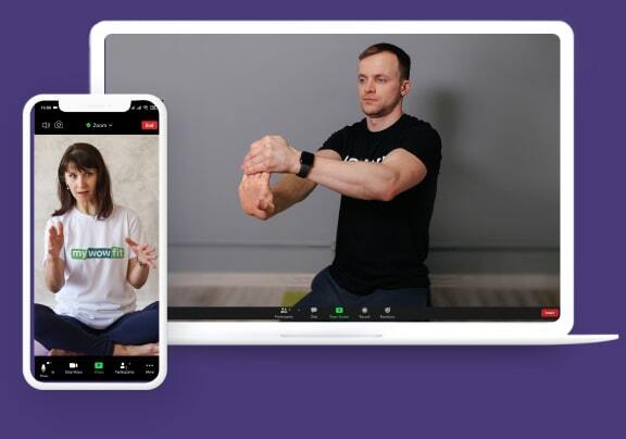 Man doing wrist rehab exercises online with personal trainer