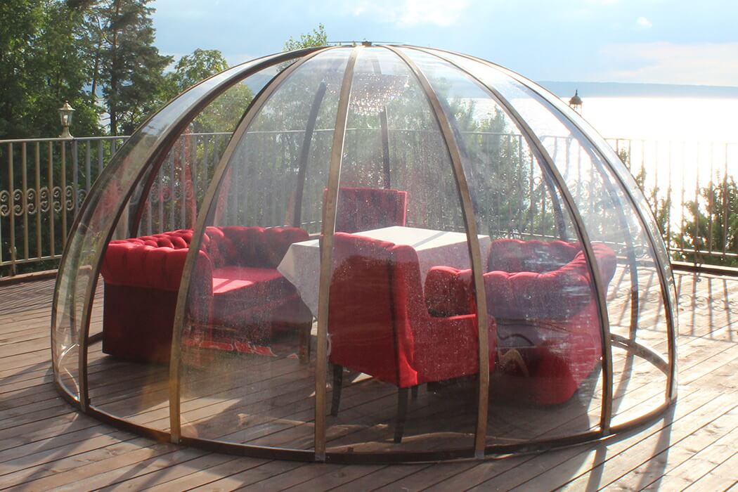 Купольные прозрачные стеклянные беседки иглу от производителя