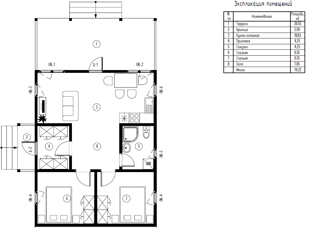 Каркасные дома в Усть-Лабинск планировка
