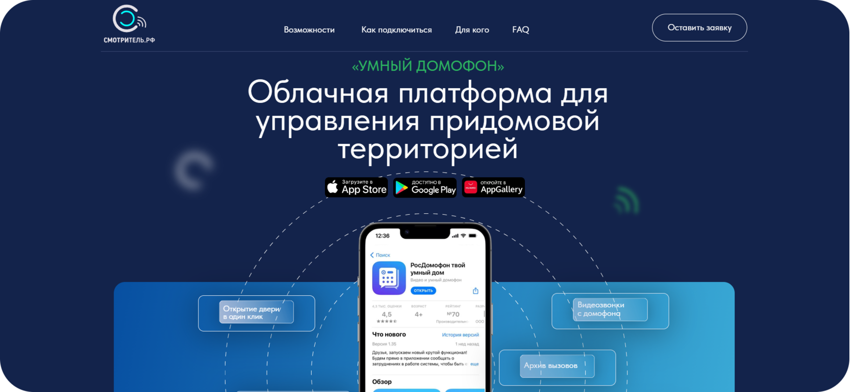 Умный домофон-облачная платформа для управления придомовой территорией