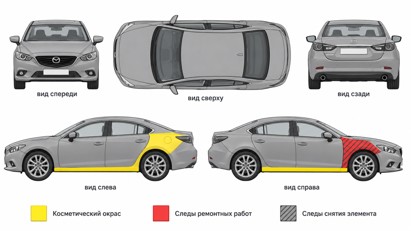 Карта ЛКП Mazda 6
