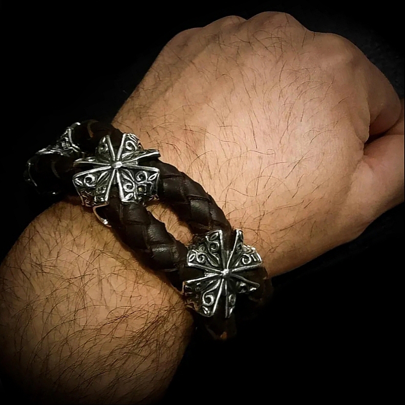 кожаный браслет мужской с серебром, серебро с кожей браслеты, мужской браслет из кожи и серебра